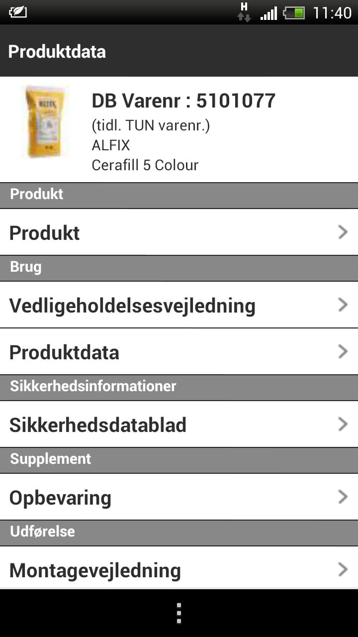 BYGMA Produktdata
