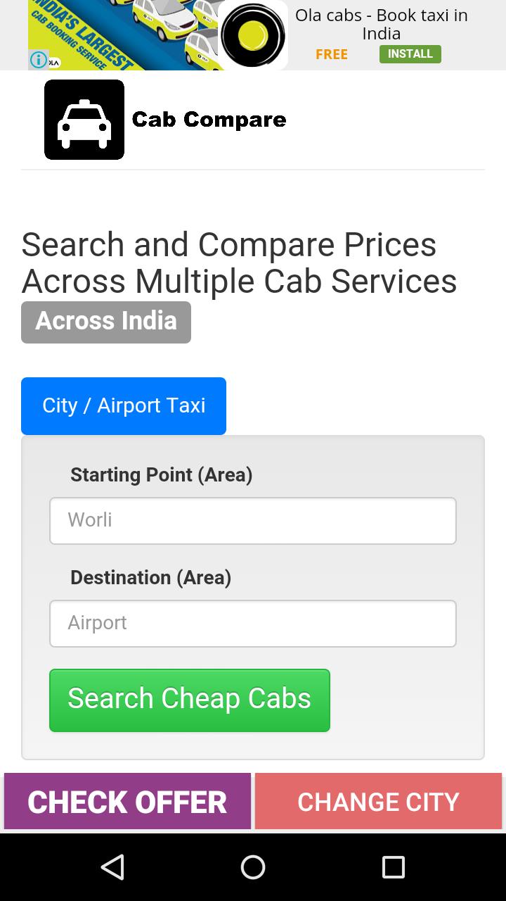 World Cab Prize Compare Offer