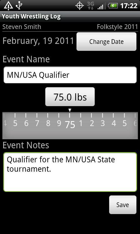 Youth Wrestling Log