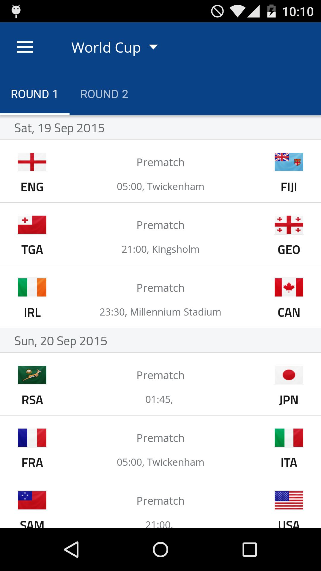 Rugby 2015 Live