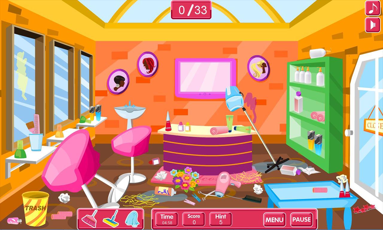 Clean up hair salon