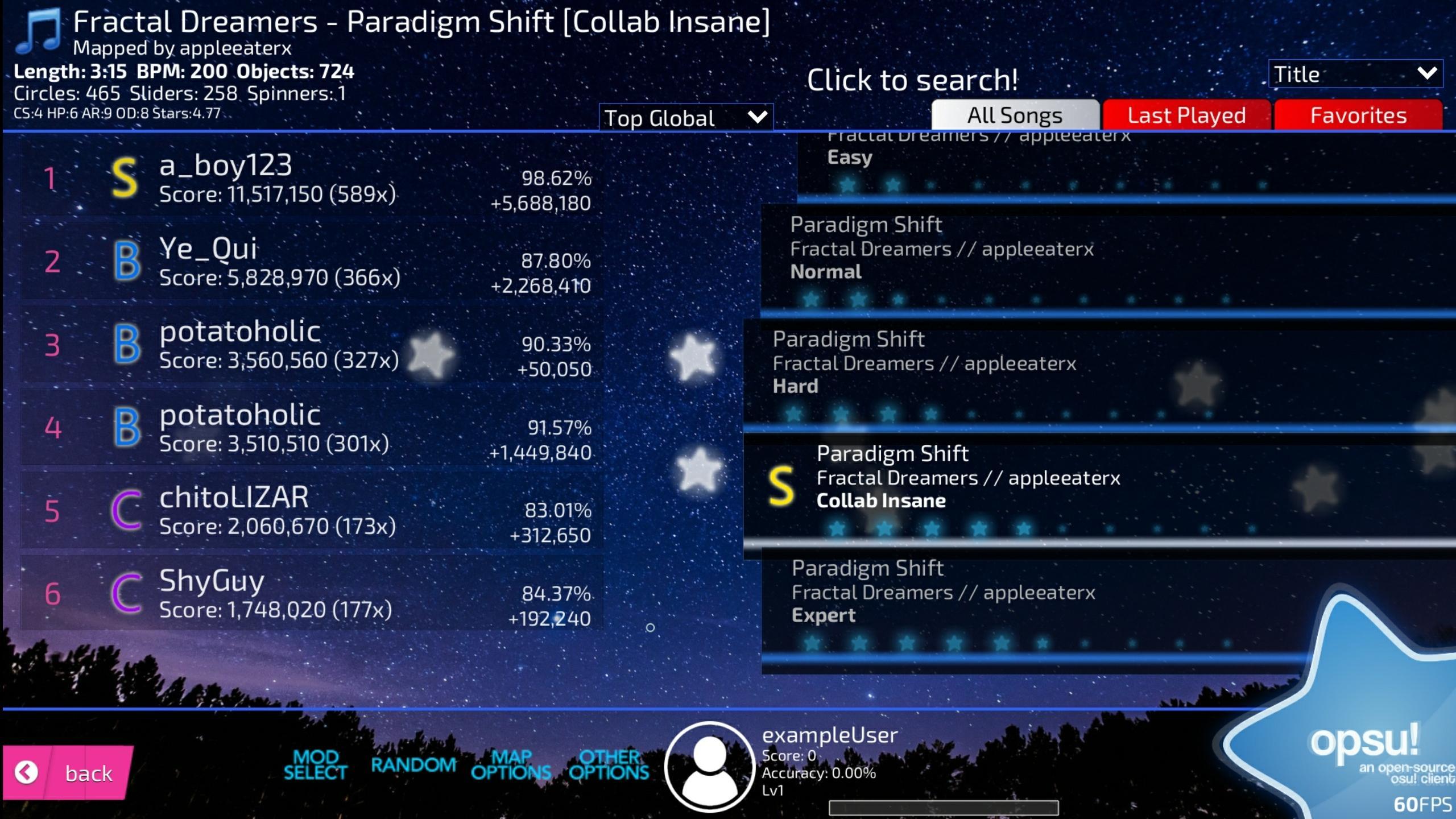 Opsu!(Beatmap player for Andro
