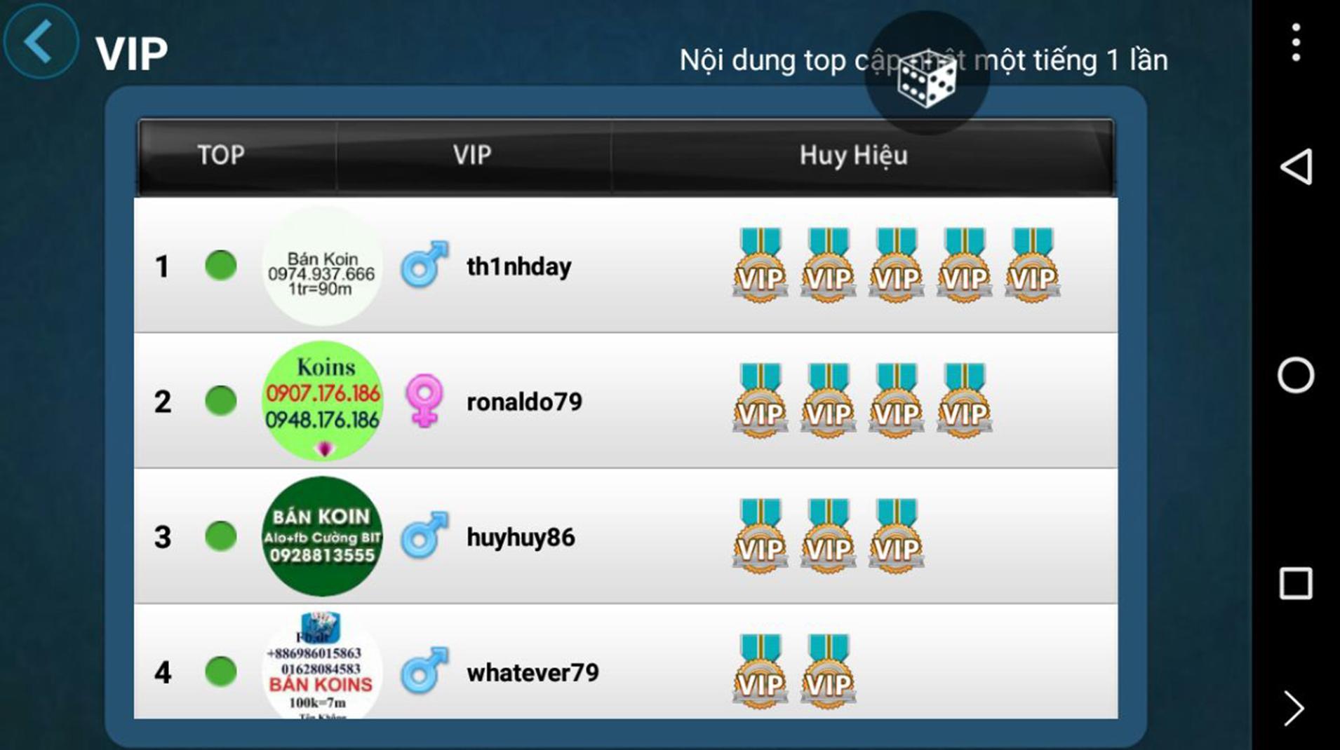 Vua bai - Game bai doi thuong