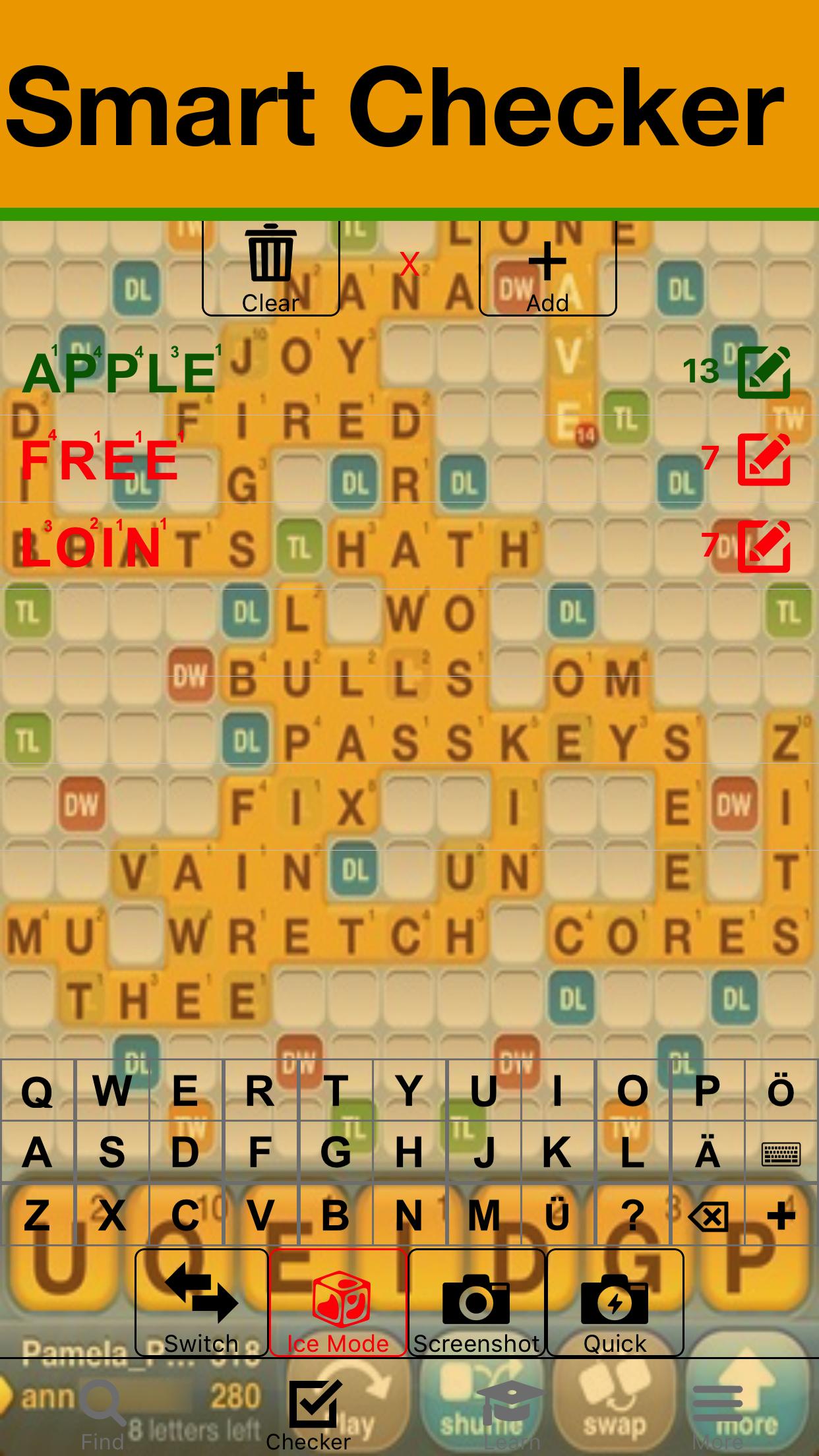 Deutsche Word Cheat for WWF Scrabble Wordfeud
