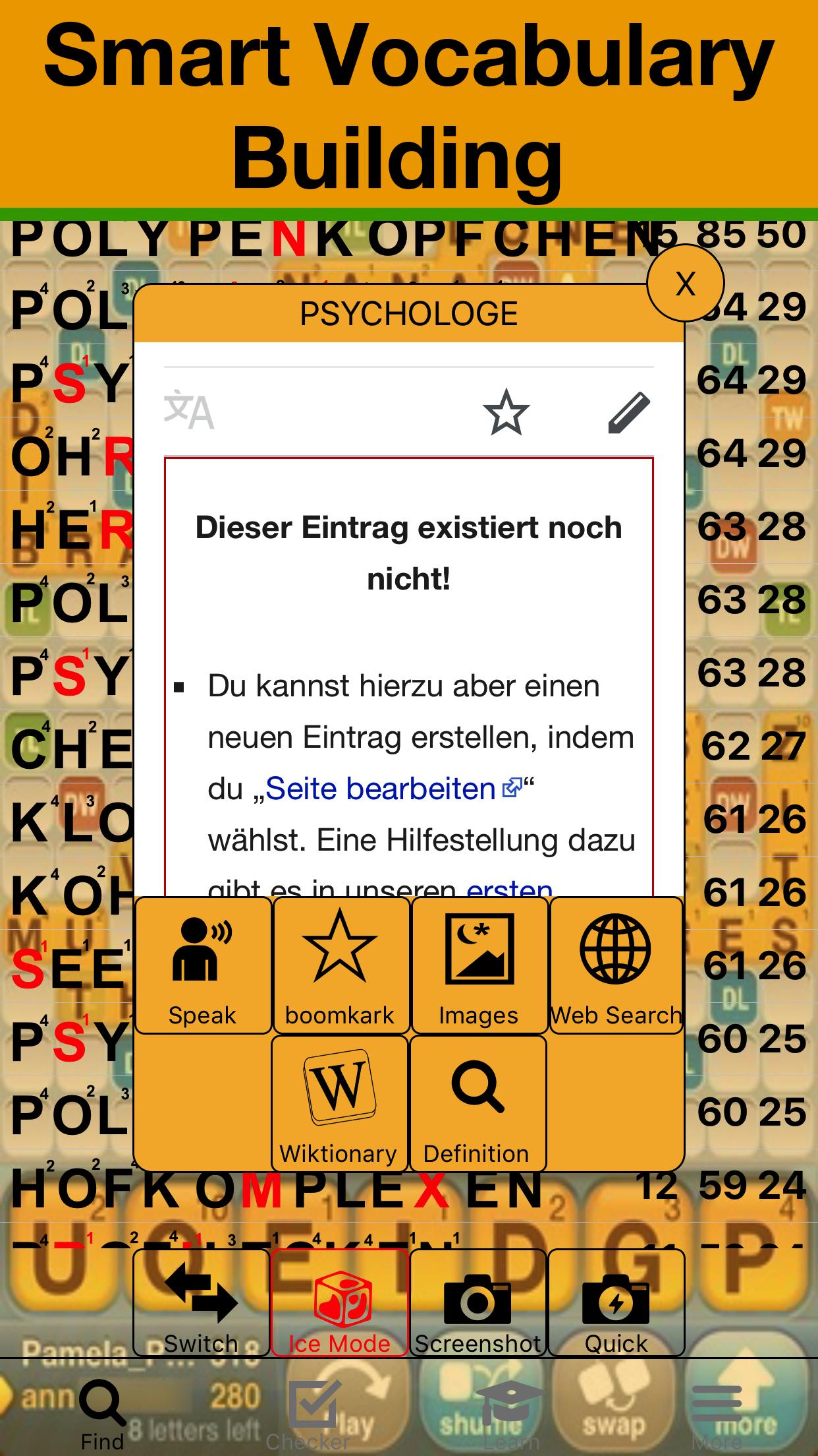 Deutsche Word Cheat for WWF Scrabble Wordfeud