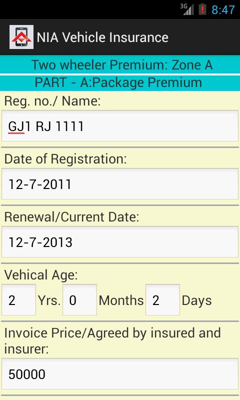 Vehicle Insurance Calculator