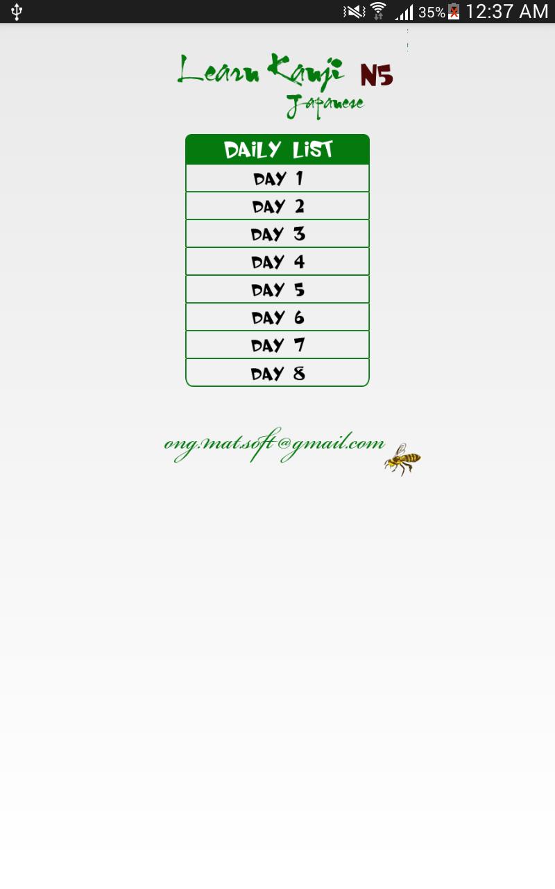 Learn japanese's Kanji N5