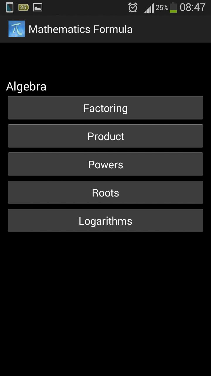 Mathematics Formulas