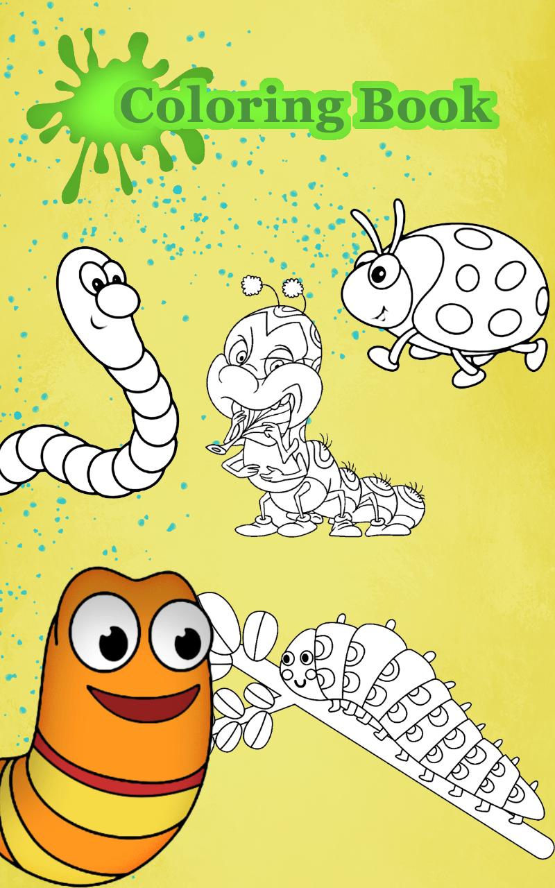 kids Game funny coloring book for Larva Cartoon
