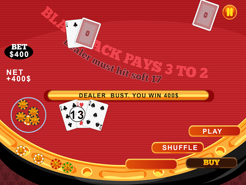 Casino BlackJack 21 Card Game