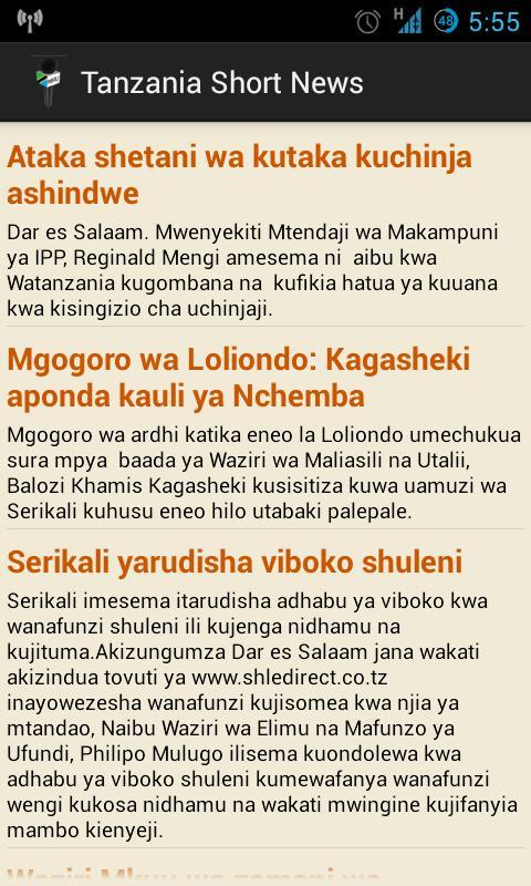 Tanzania short news