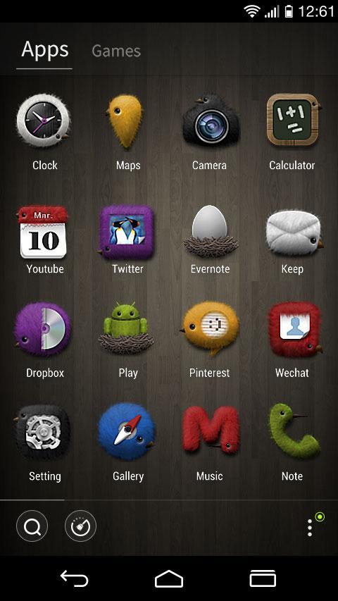 Fuzzy birdy GO Launcher Theme