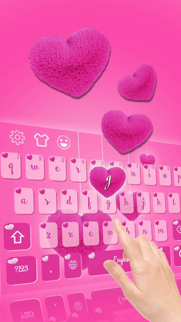 Fluffy love pink keyboard