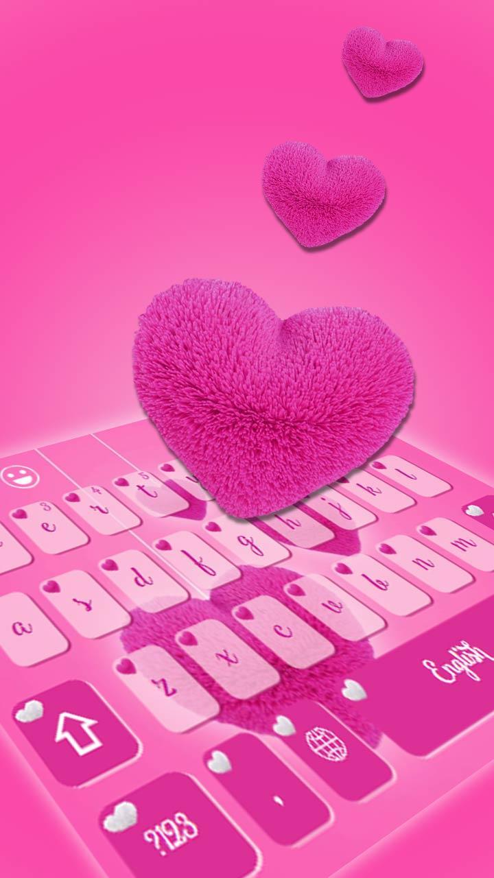 Fluffy love pink keyboard