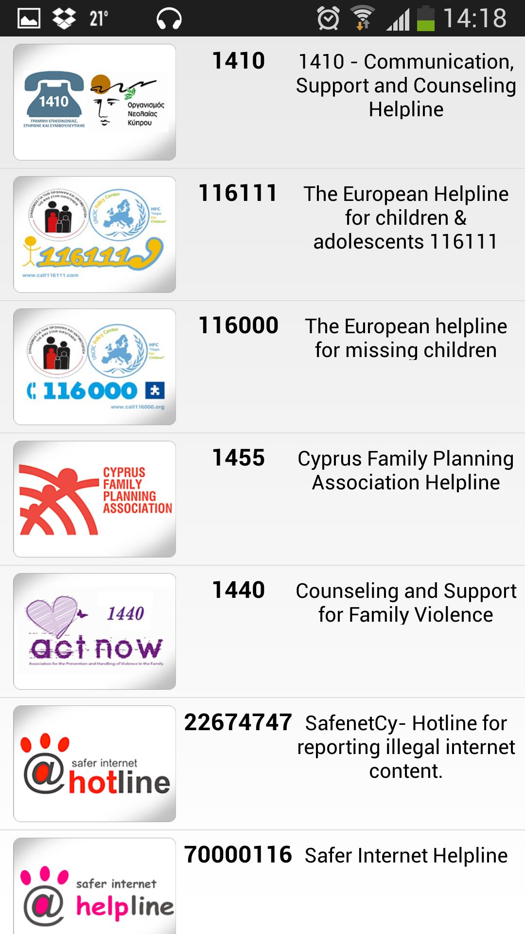 Cyprus Helplines