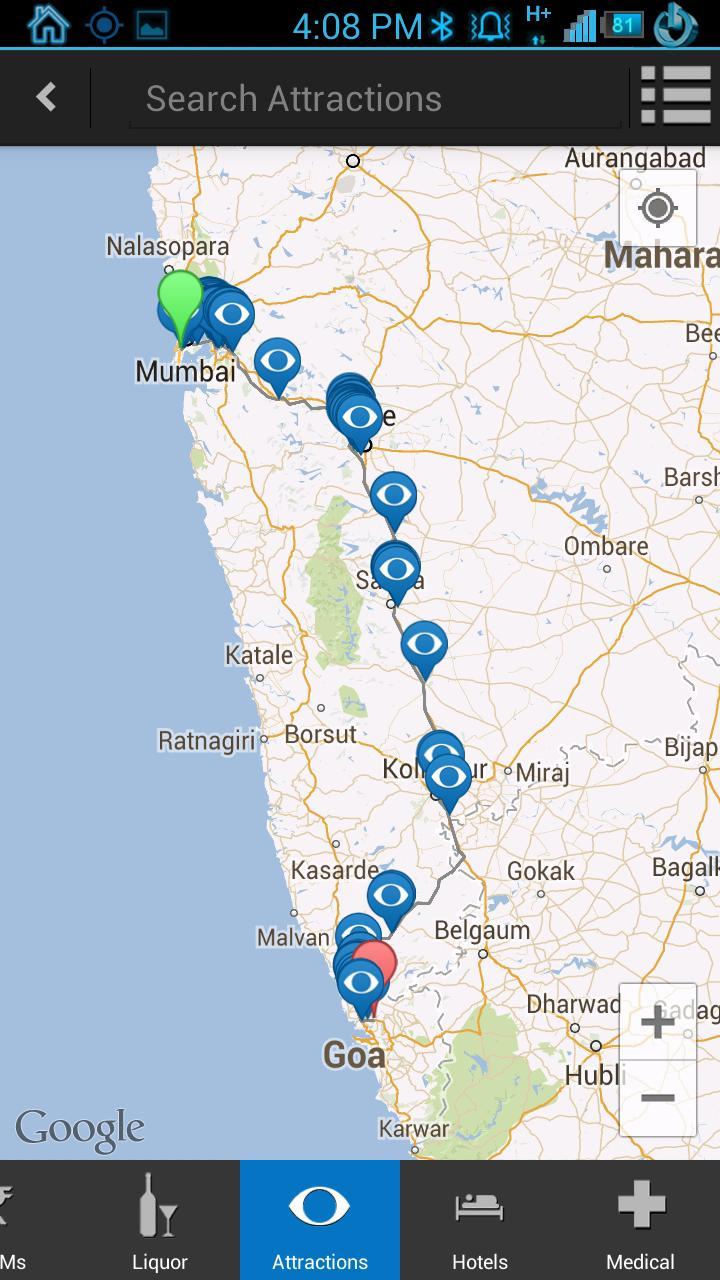 Road Trips Nearby Places Maps