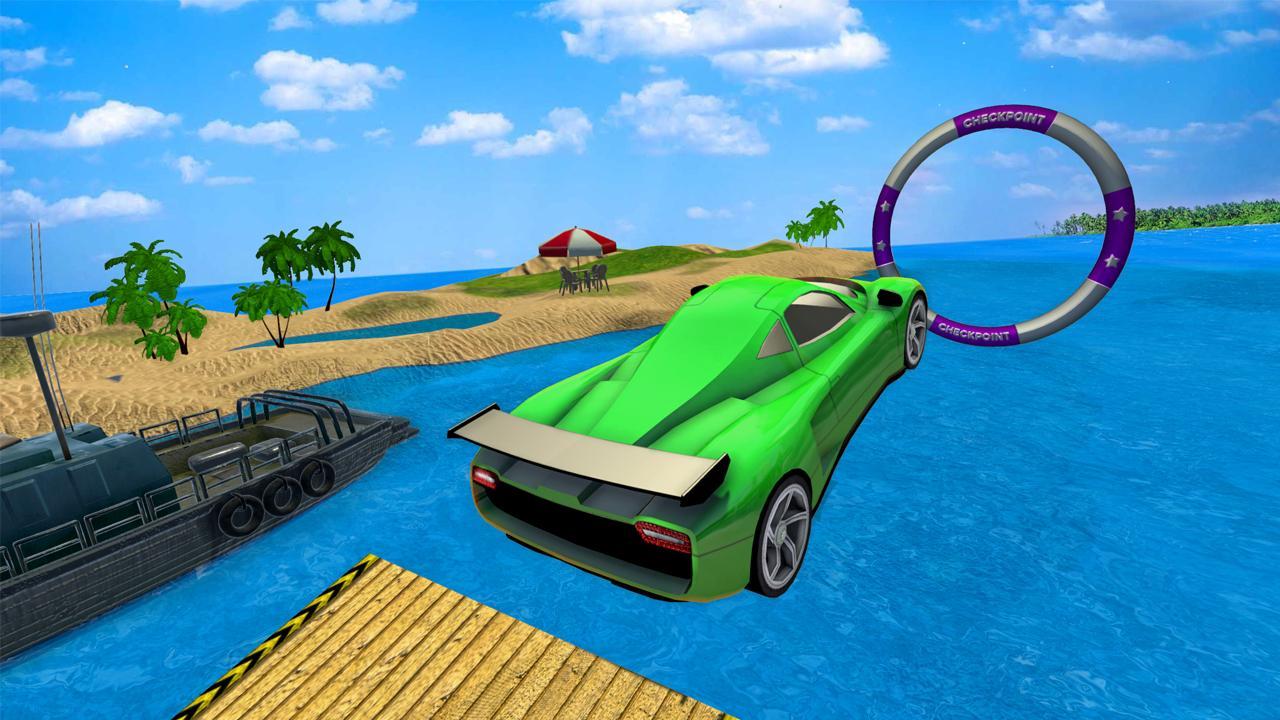 Water Surfer Car Stunts Racer