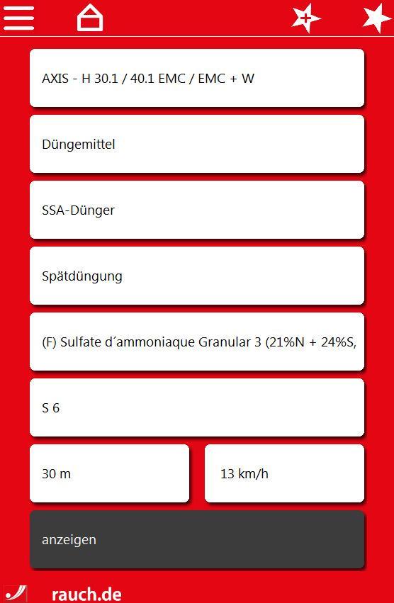 RAUCH spreading chart