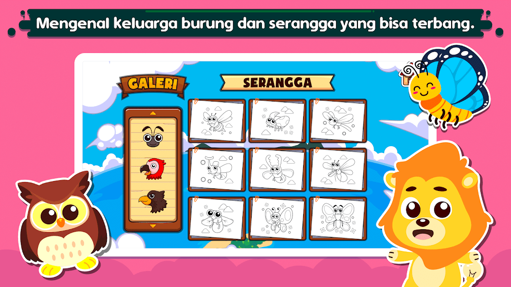 Marbel Mewarnai Hewan Udara