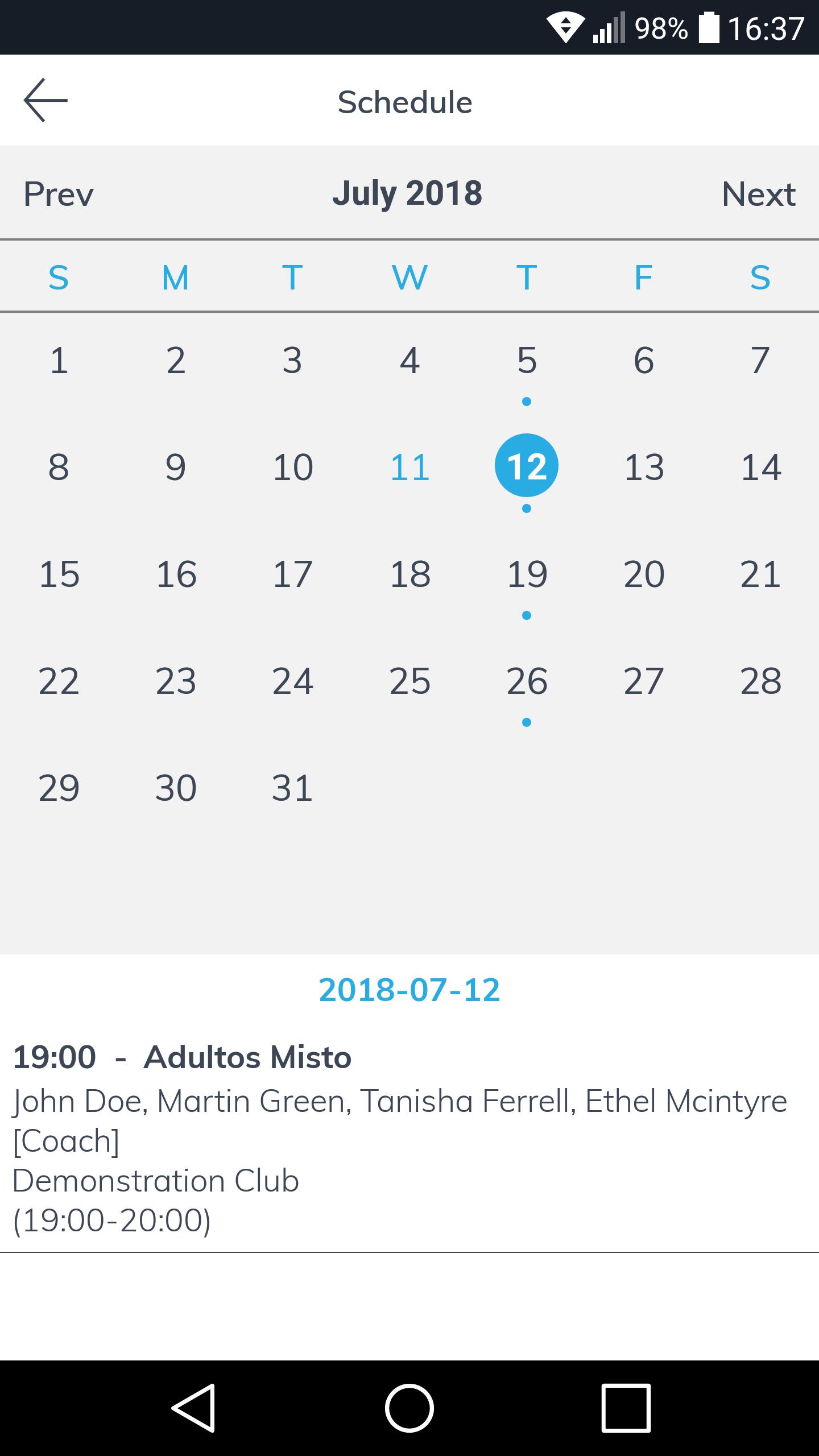 Tietennis - Bookings