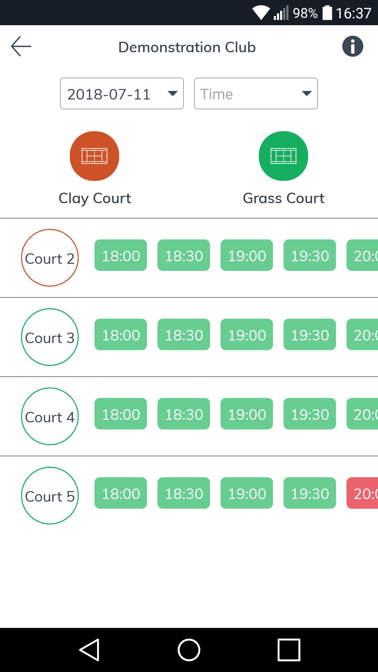 Tietennis - Bookings