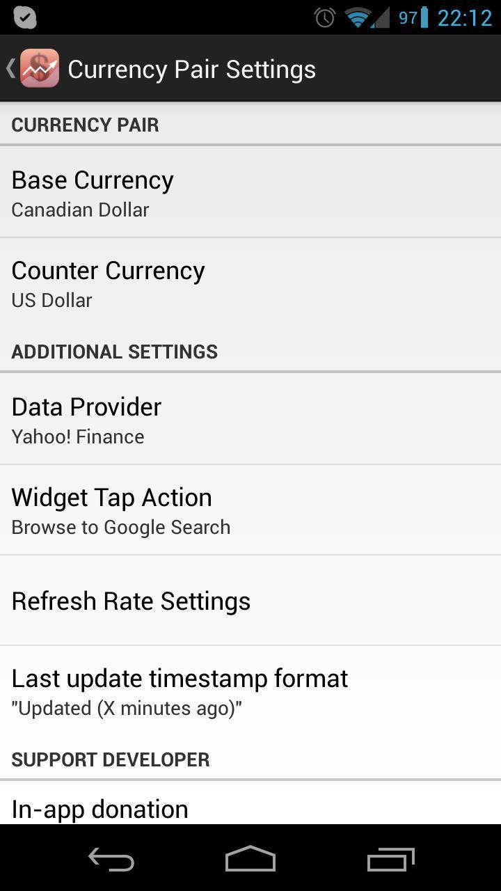 DashClock Forex Extension