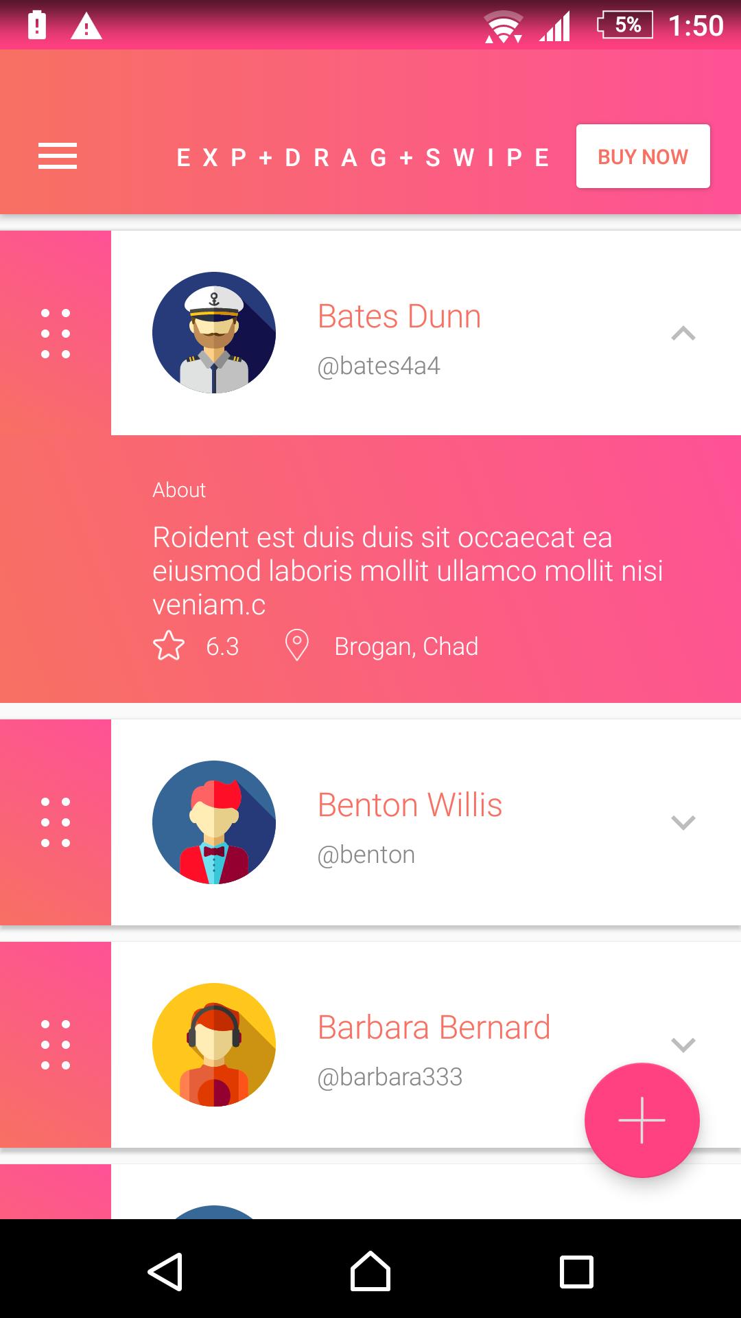 Matta - Material Design Android UI Template App
