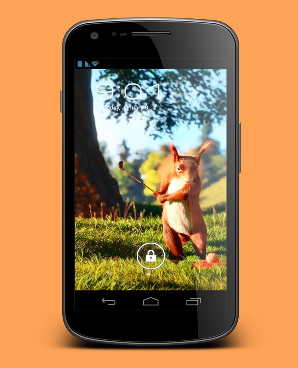 Squirrel with Acorn Live Wallp