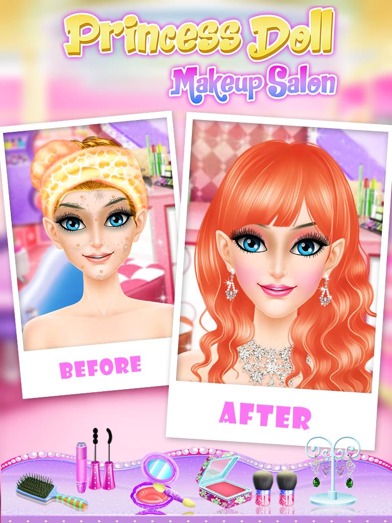 Pink Princess Makeover: Fashion Doll Salon Game