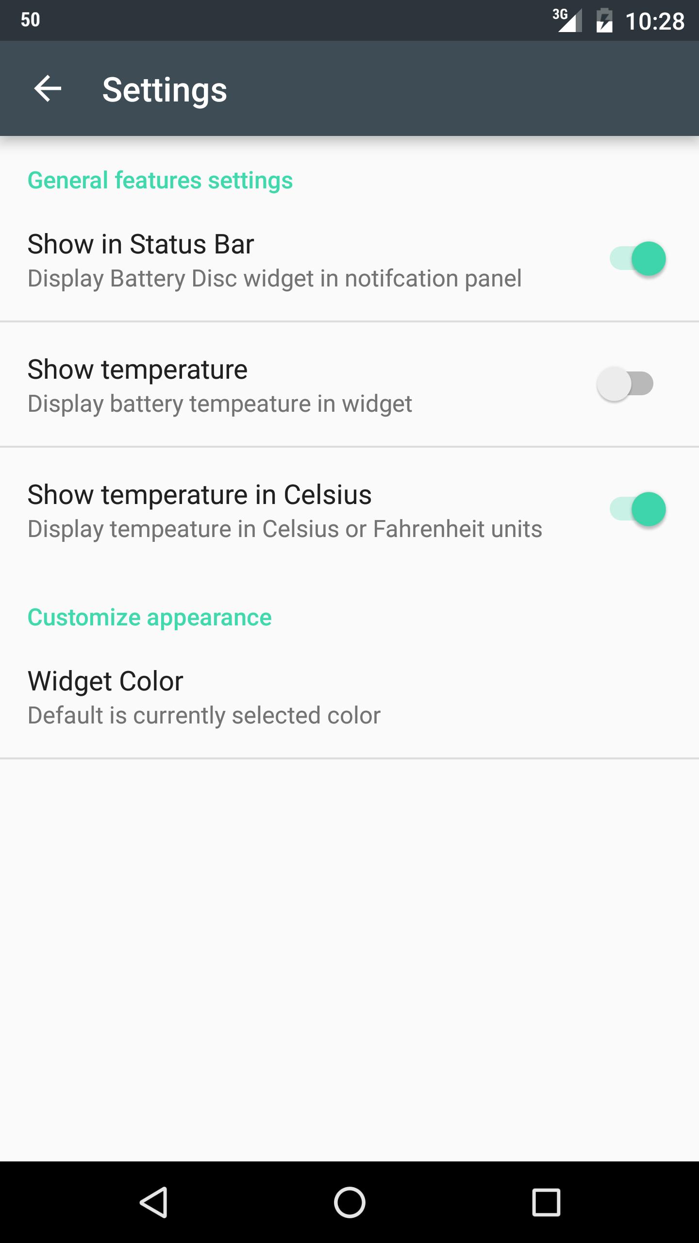 Beautiful Battery Disc Widget