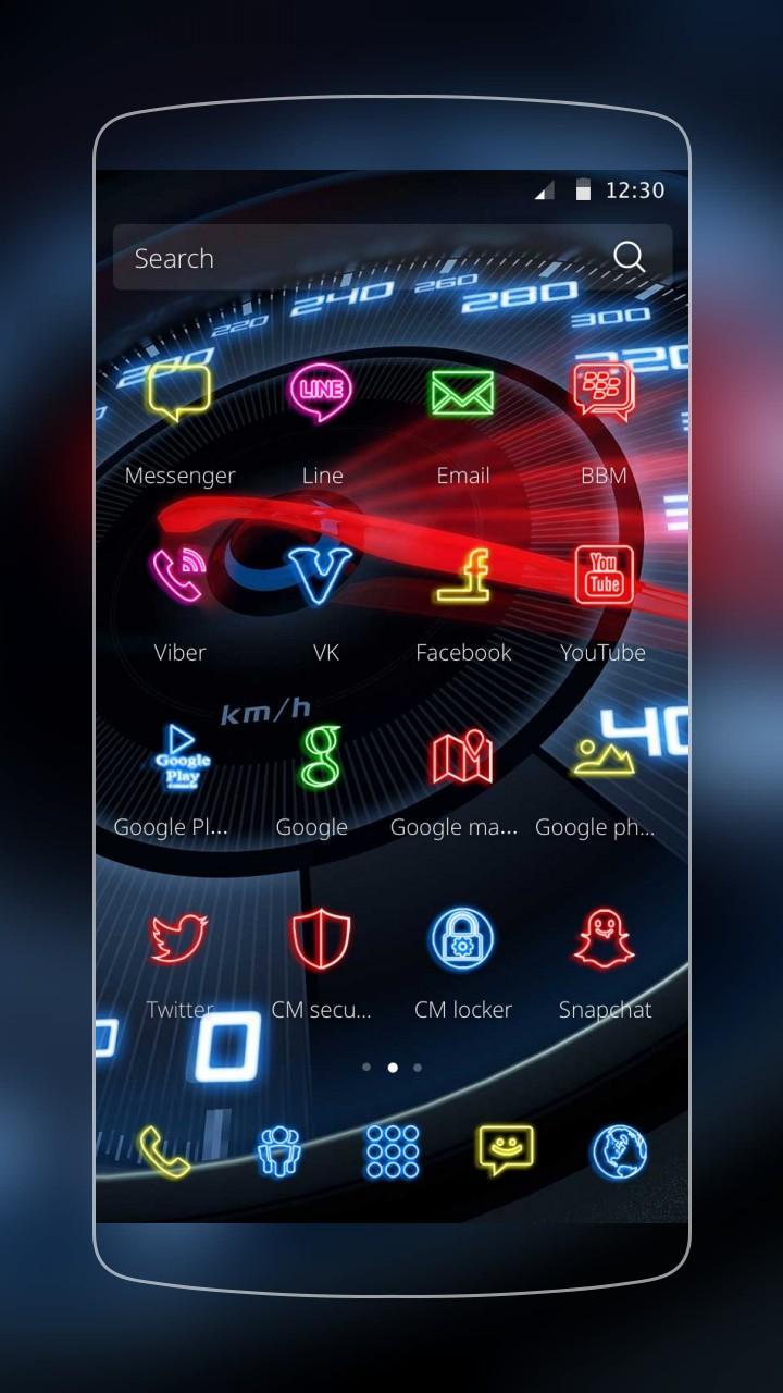 Neon Speedometer Car Theme