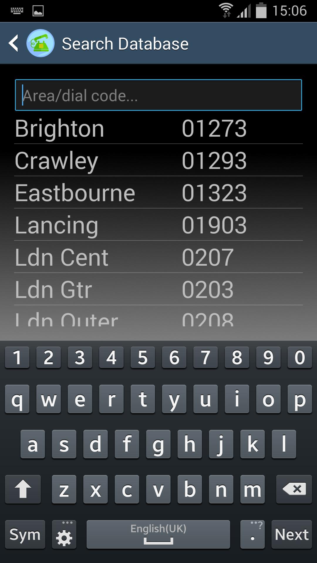 Local Call Dialler(Area Code)