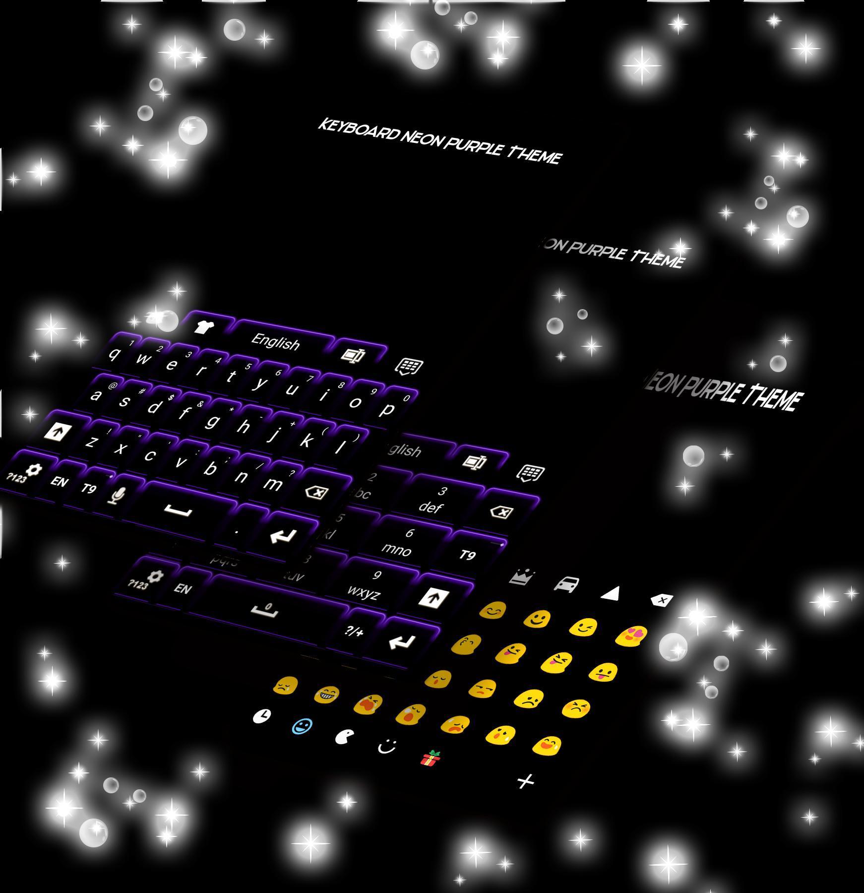 Keyboard Neon Purple Theme