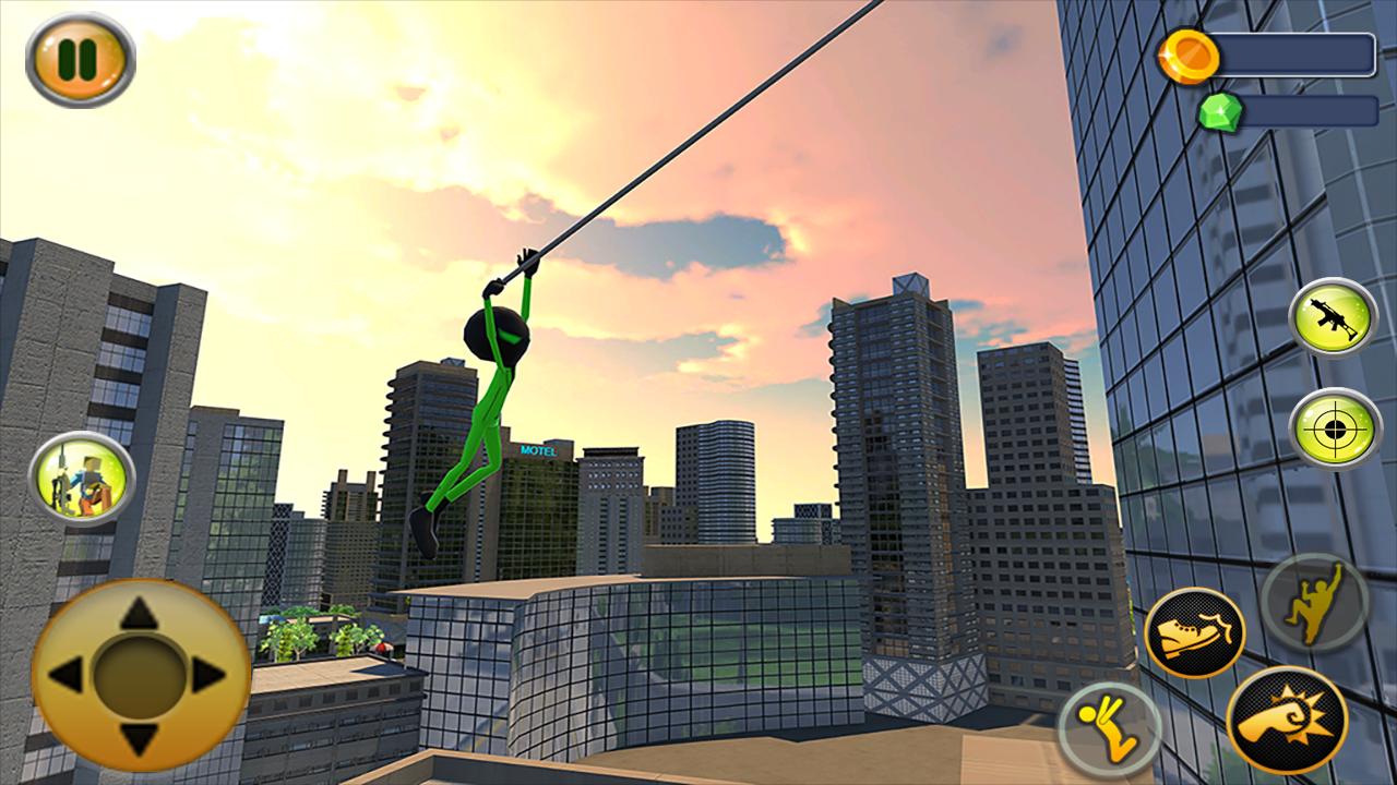 Green Stickman Gangster Crime