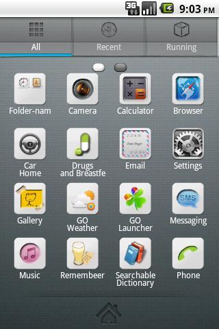 Gray GO Launcher EX Theme