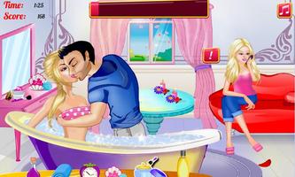 Lovers Kissing at Spa Salon