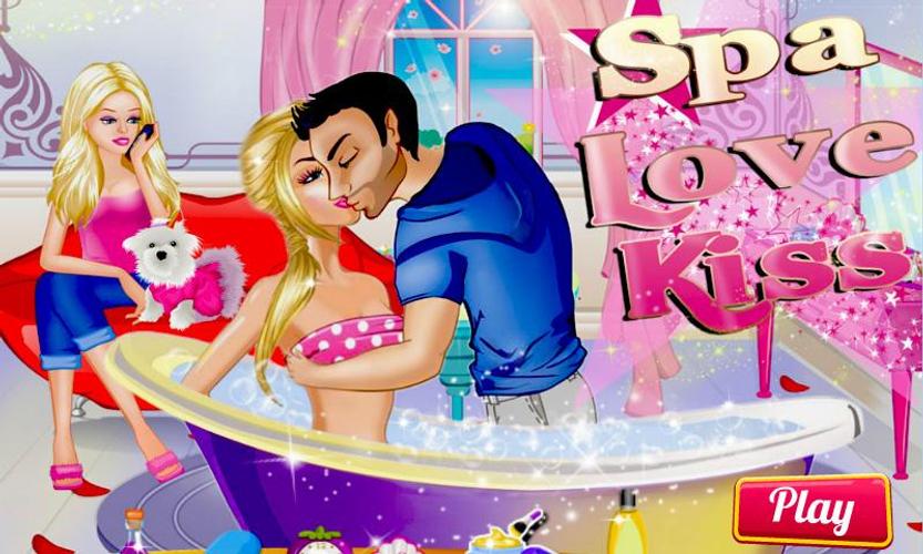 Lovers Kissing at Spa Salon