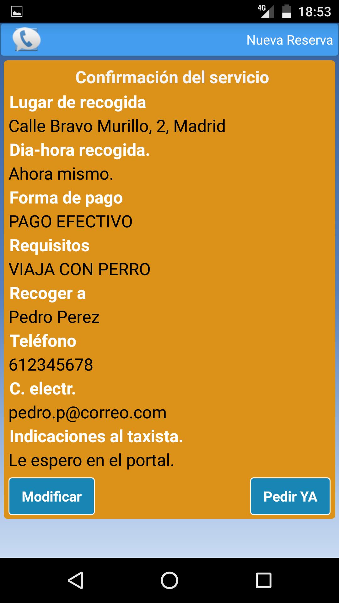 Reserva TAXI en MADRID TX TAXI