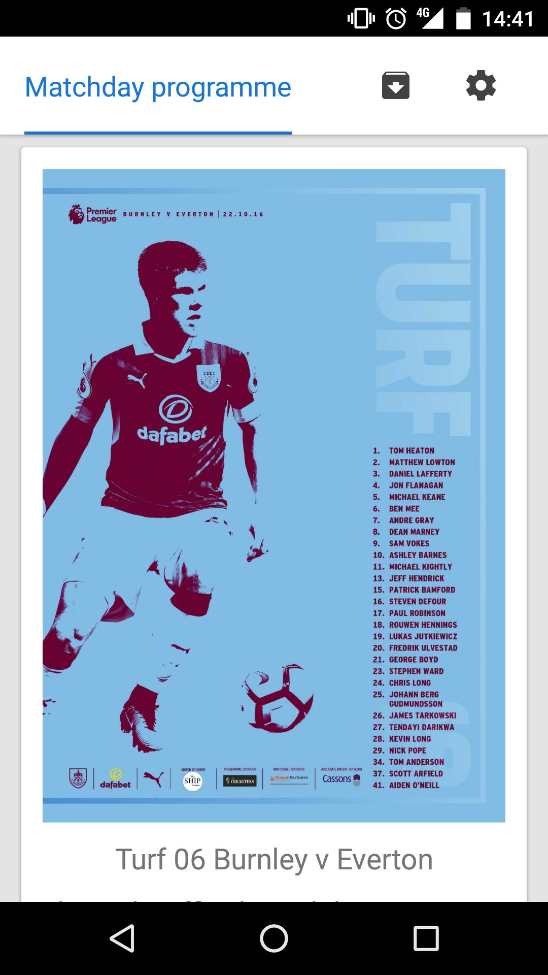 Burnley FC Programmes