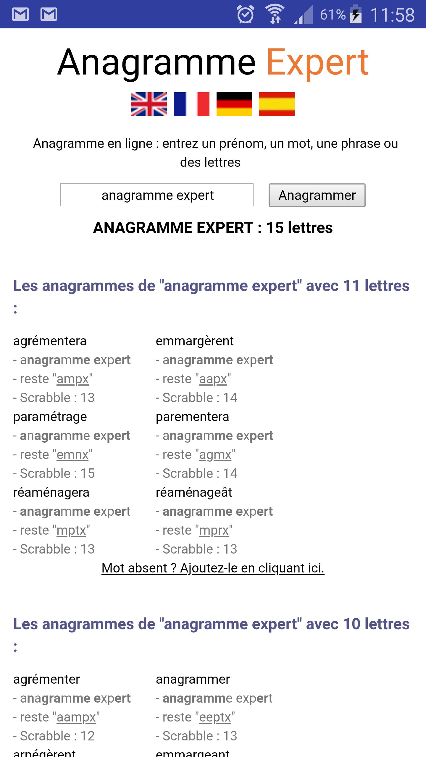 Anagramme Expert