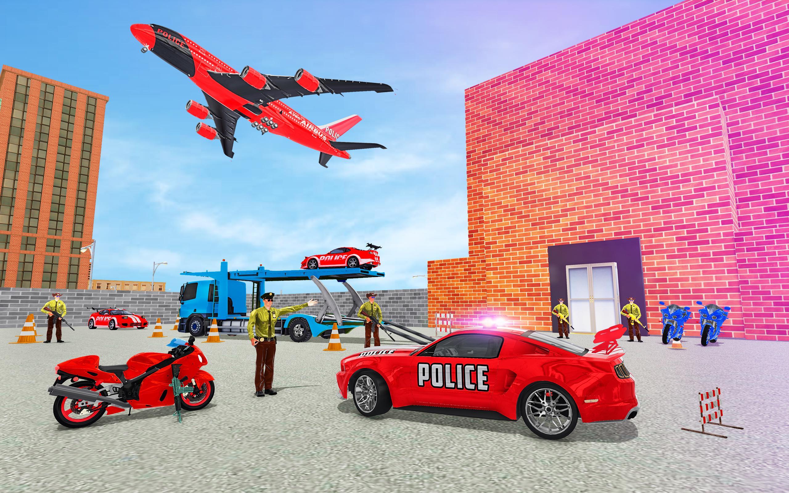 US Police Truck Transporter Simulator