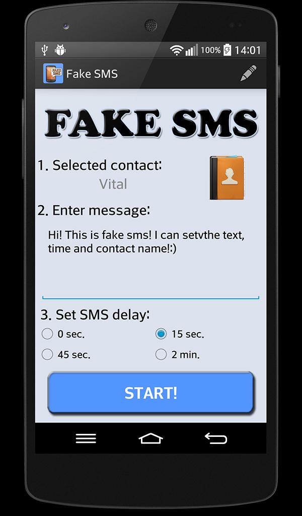 FAKE SMS message