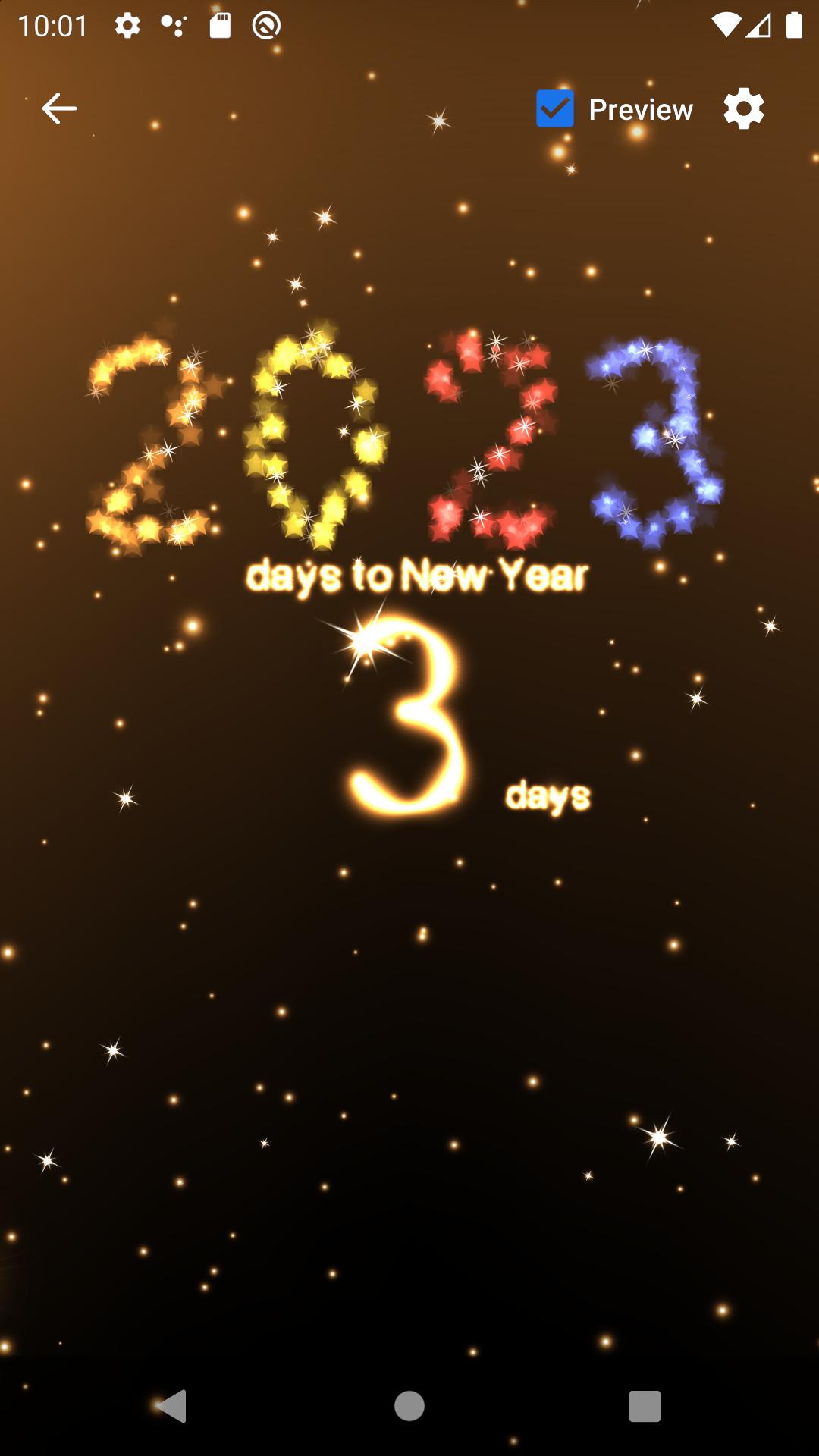 New Year's day countdown