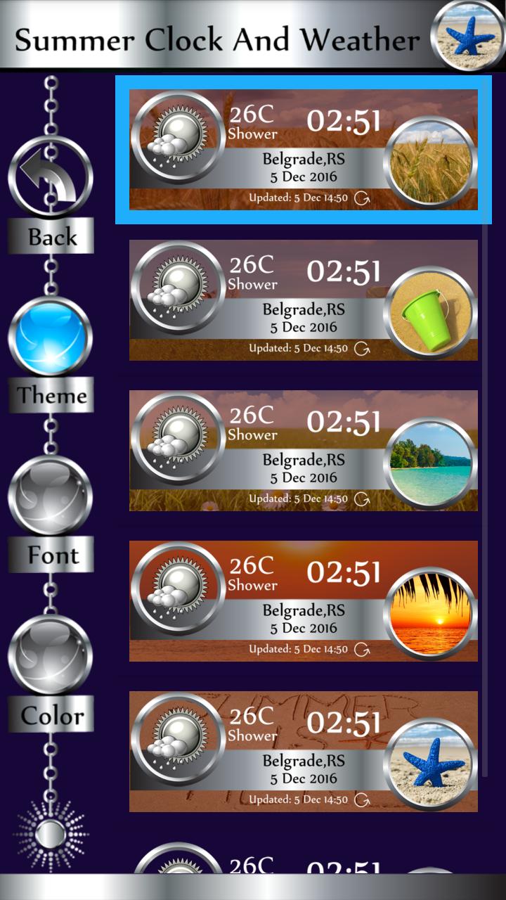 Summer Clock And Weather