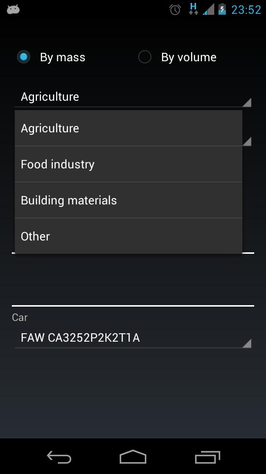 Calculator bulk materials