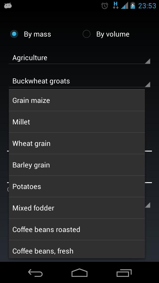 Calculator bulk materials