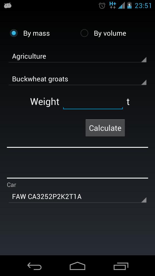 Calculator bulk materials