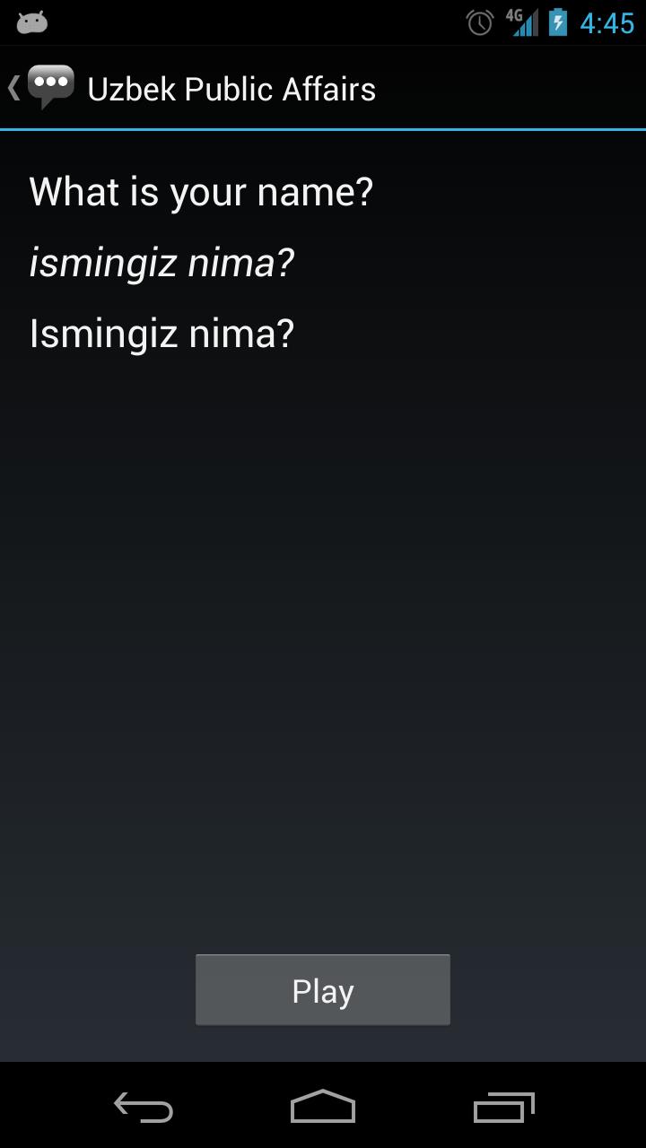 Uzbek Public Affairs Phrases