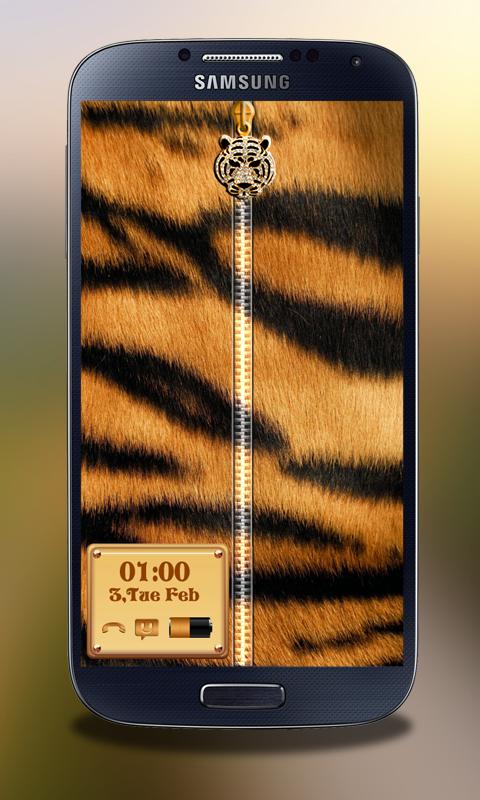 Tiger Zipper Lock Screen