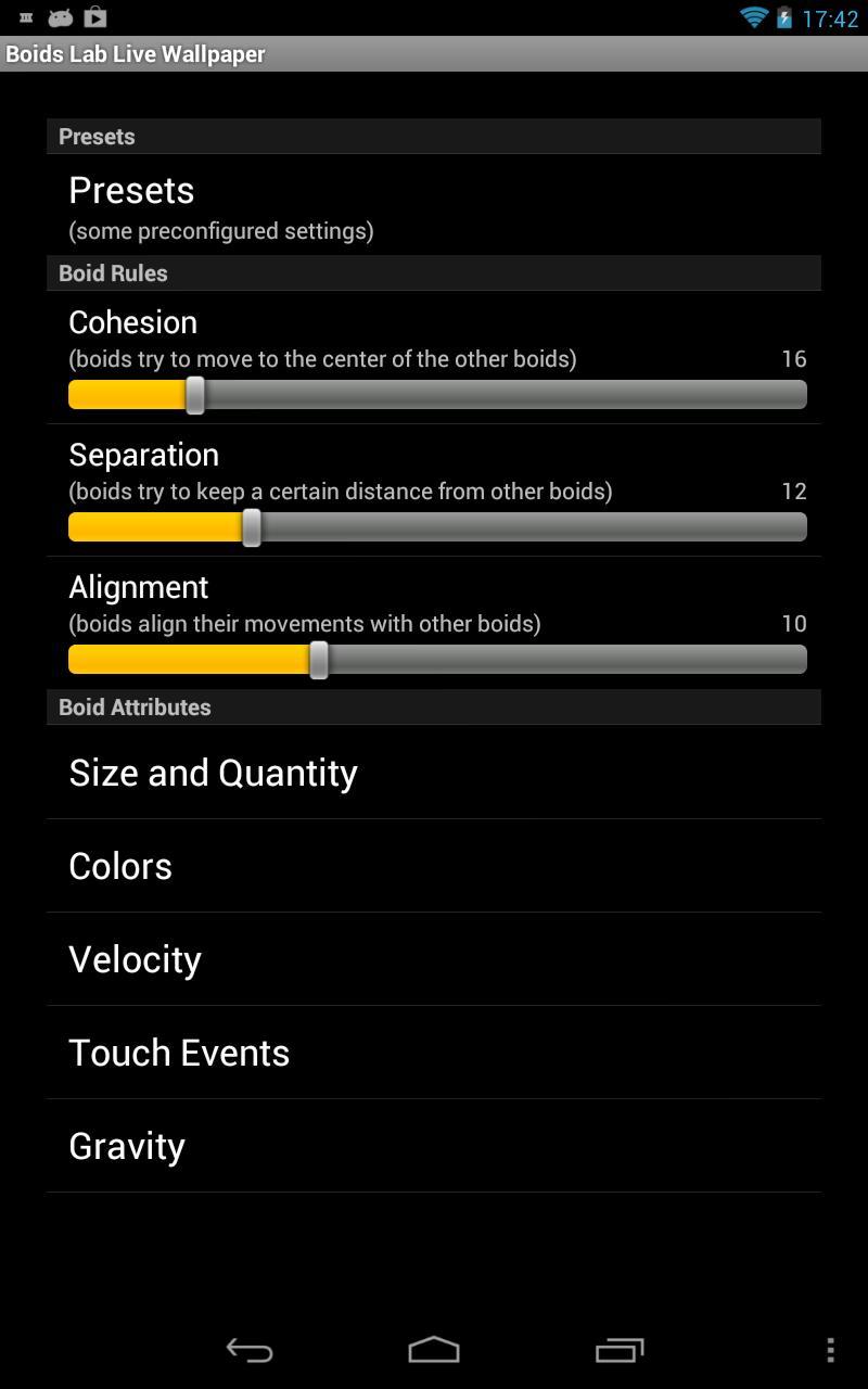 Boids Lab Live Wallpaper